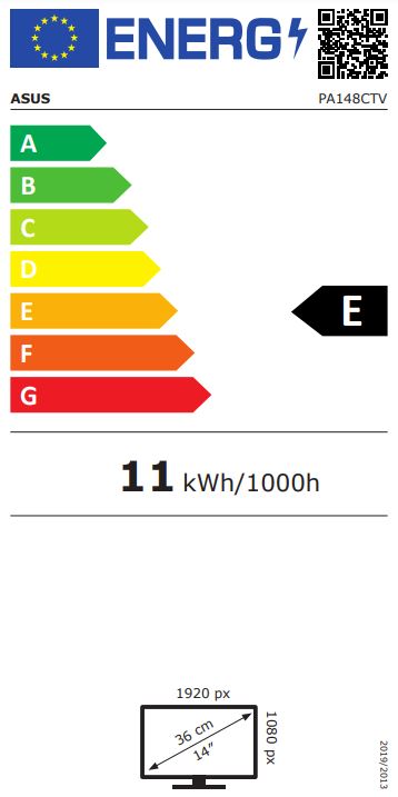 Monitor ASUS ProArt PA148CTV, 14", IPS, FHD, i zi