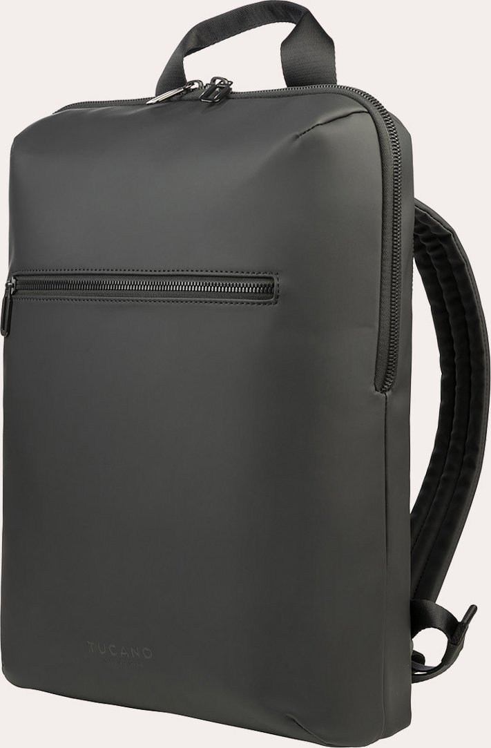 Çantë shpine TUCANO Rubberized, 15.6", material i gomuar, unisex, e zezë