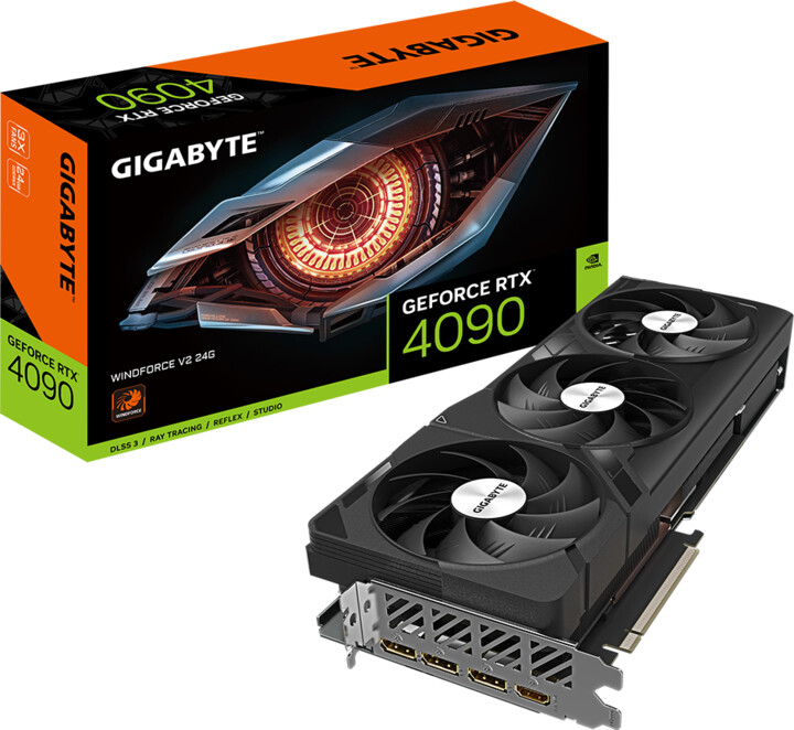 Kartelë grafike GIGABYTE GeForce RTX 4090 WINDFORCE V2 24G, 24GB GDDR6X