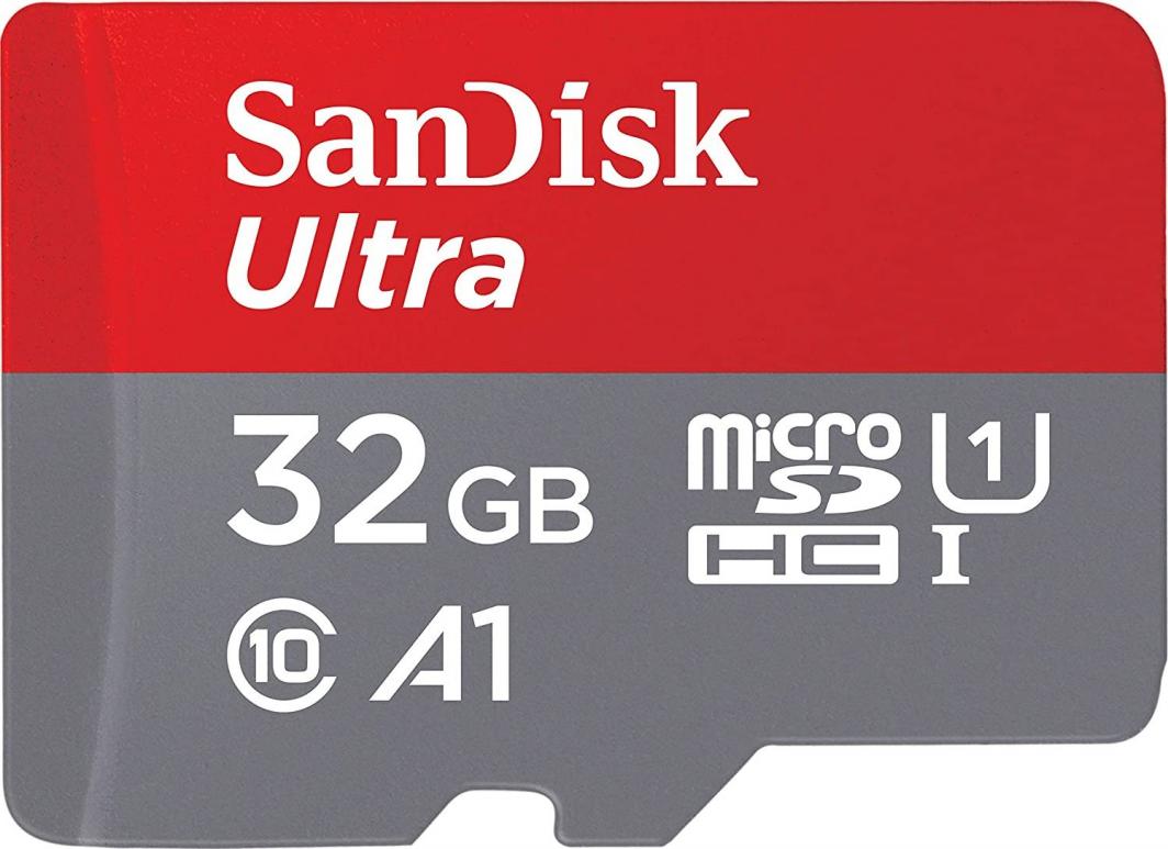 Kartë memorie SanDisk Ultra A1 MicroSDHC, 32GB, Class 10 UHS I, gri