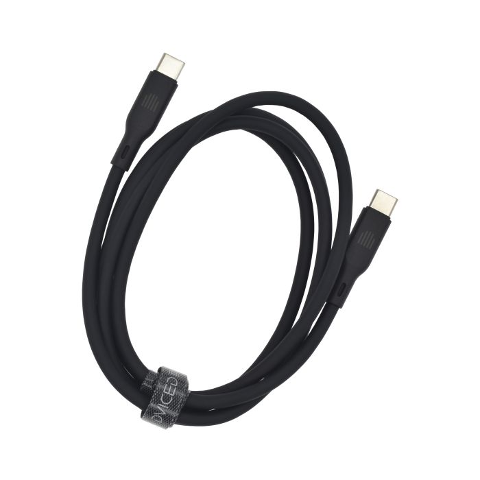 Dviced Cable USB-C To USB-C Silicone 1,25M, Black