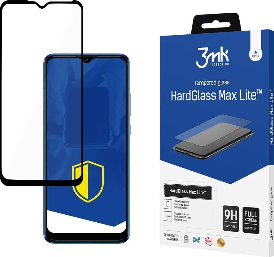 Mbrojtës ekrani 3MK HardGlass Max Lite për TCL 30 SE, xham i fortifikuar, kornizë e zezë