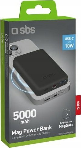 Powerbank SBS 5000mAh, USB C, MagSafe 10W, i zi