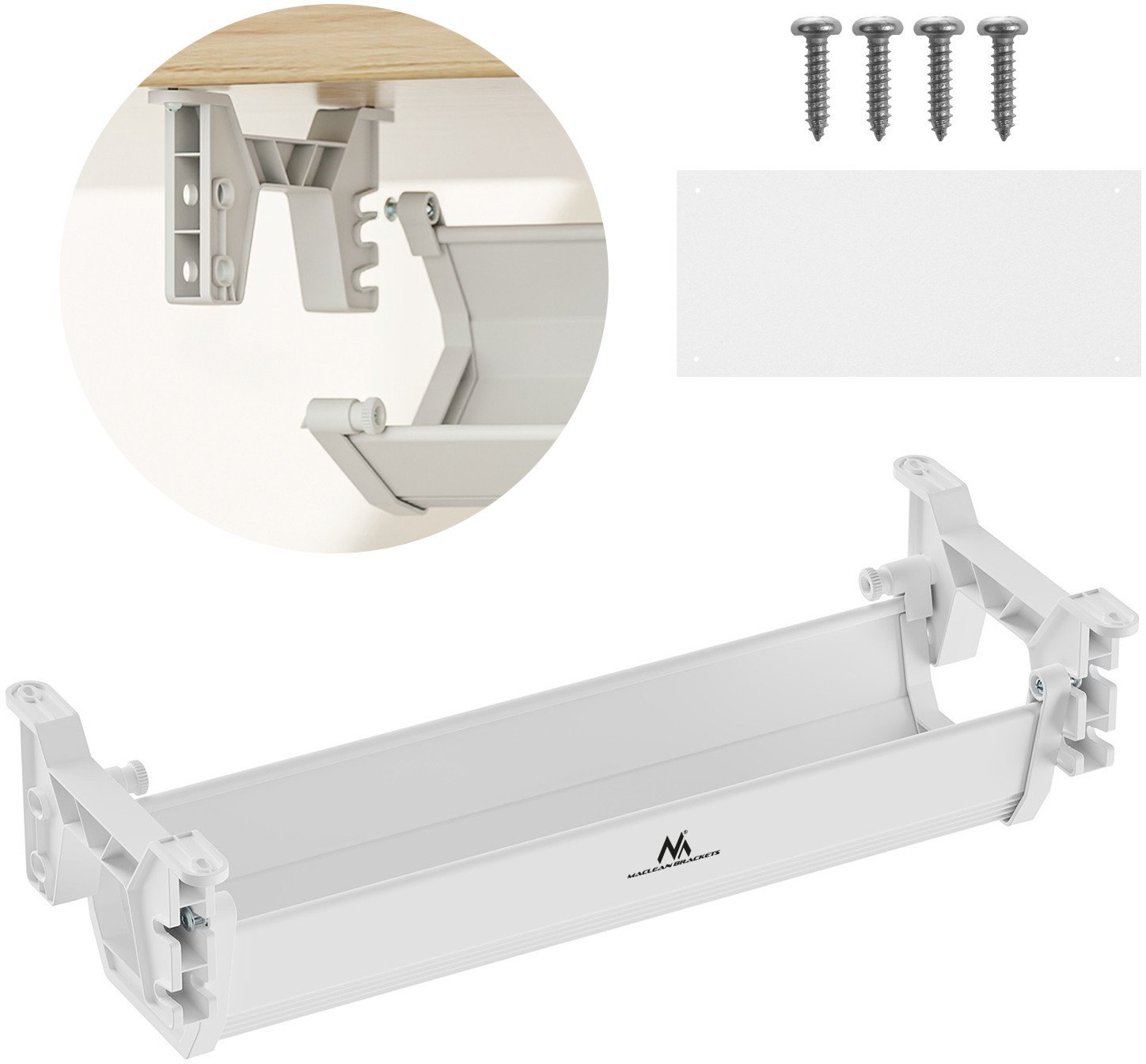 Организатор за кабли Maclean MCE, под маса, извлекувачки, 5kg