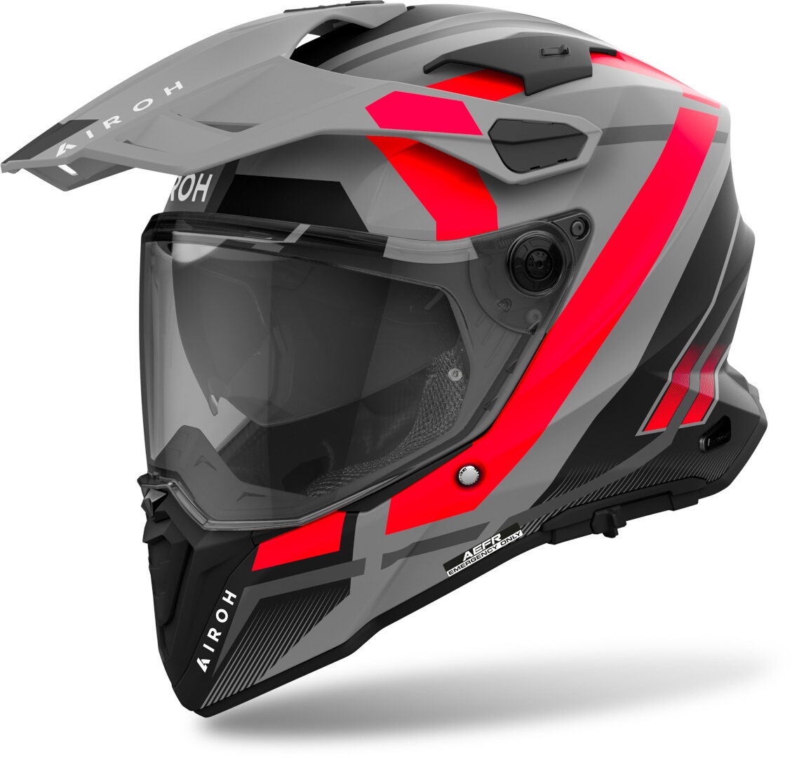 Helmetë motocross Airoh Commander 2 Mavick, për meshkuj, madhësia 2XL, e zezë gri e kuqe