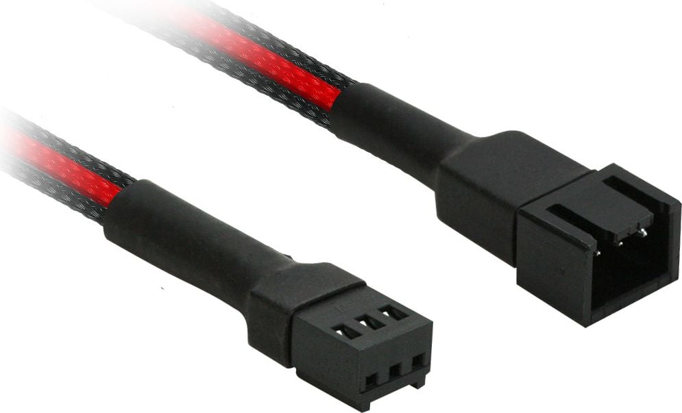 Kabllo zgjatues ventilatori Nanoxia NX3PV3ESR, 3-pin në 3-pin, 0.3m, i kuq