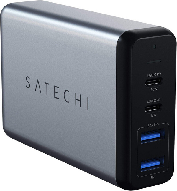 Karikues udhëtimi Satechi DUAL USB-C PD, 75W, i hirtë