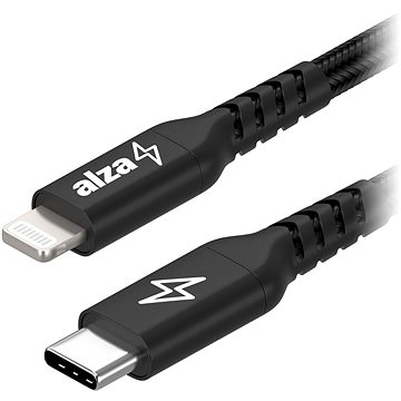 Kабел за полнење AlzaPower AluCore USB C во Lightning, 3m, MFi, црна