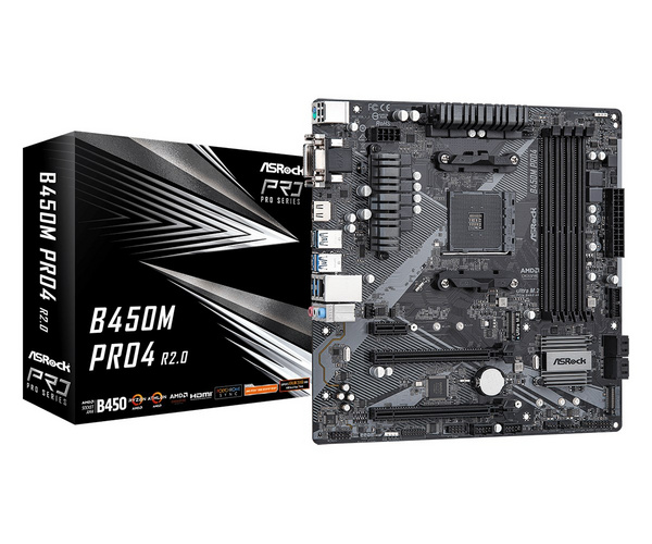 Pllakë amë Asrock B450M Pro4 R2.0 AMD B450 Socket AM4 micro ATX
