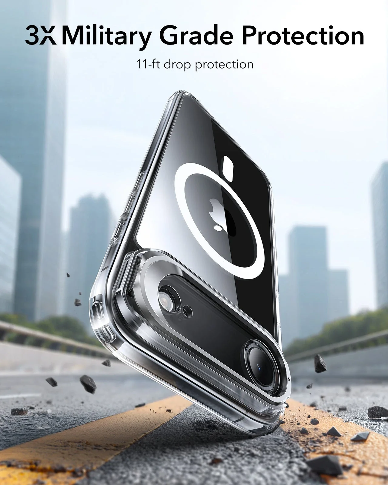 Mbrojtëse me mbajtëse ESR Classic Hybrid Magnetic Case (Camera Control) për iPhone Air, transparente