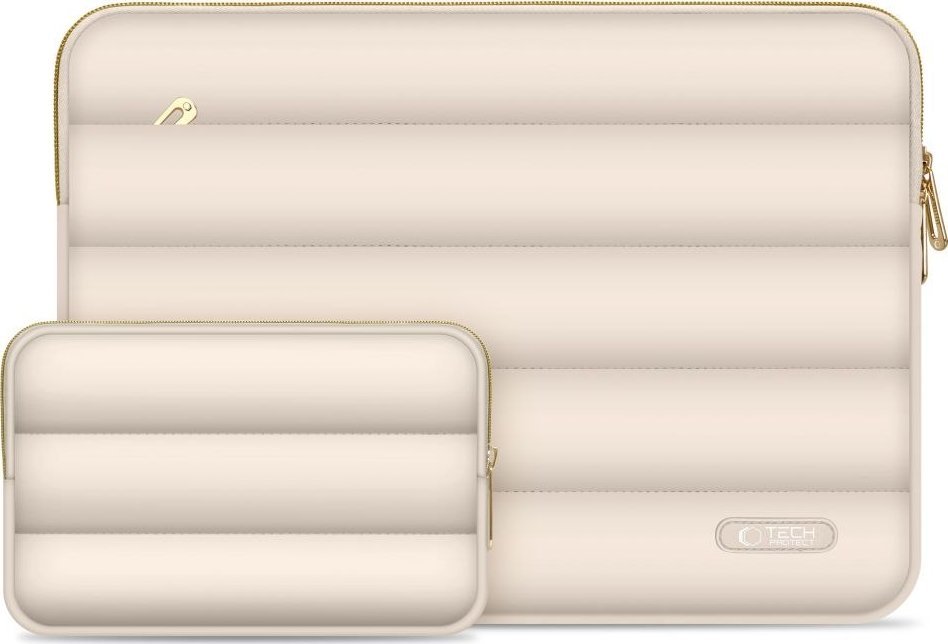 Заштитна навлака Tech-Protect Puffy, за лаптоп 13-14\", со џеб за додатоци, сива