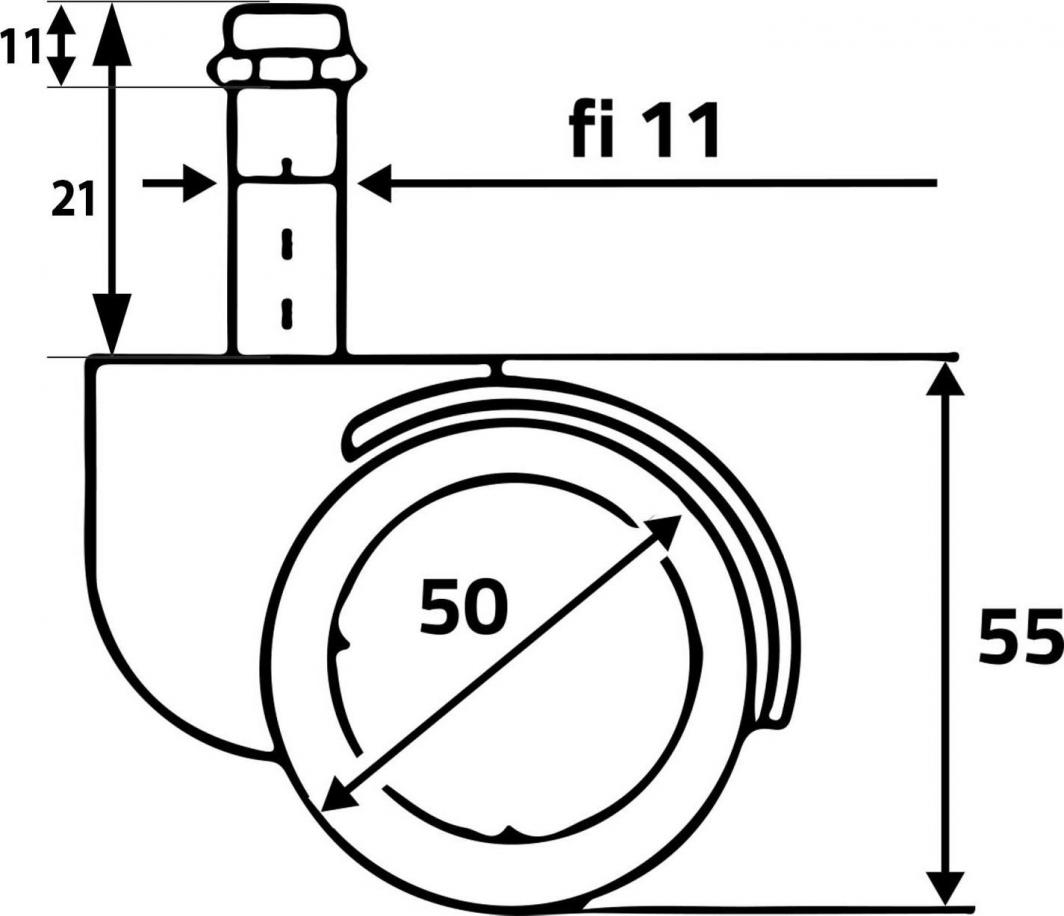 Rrota për karrige Sofotel, 5 copë, të kuqe