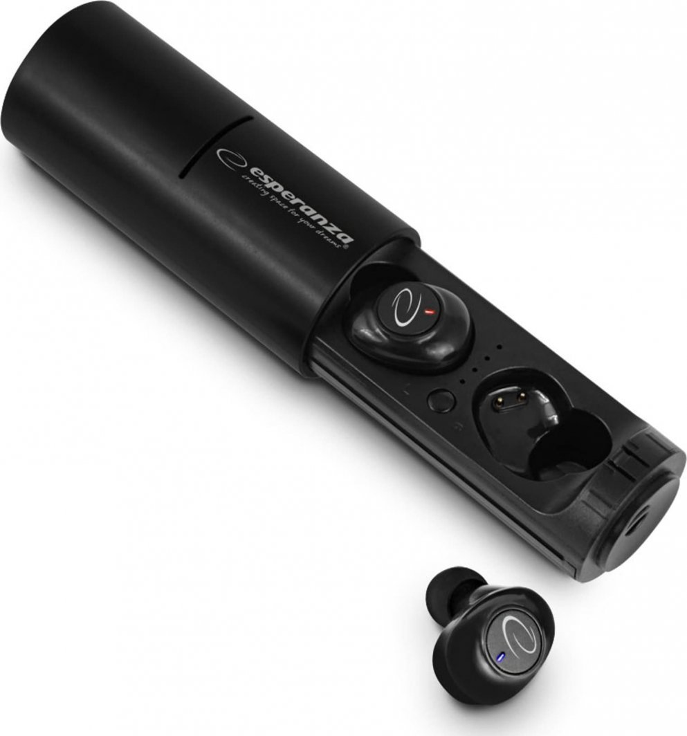 Kufje TWS Esperanza EH227K, Bluetooth 5.0, me kuti karikimi, të zeza