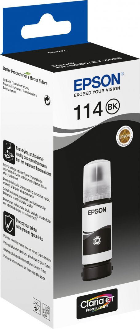 Ngjyrë printeri Epson 114 EcoTank, 70ml, e zezë