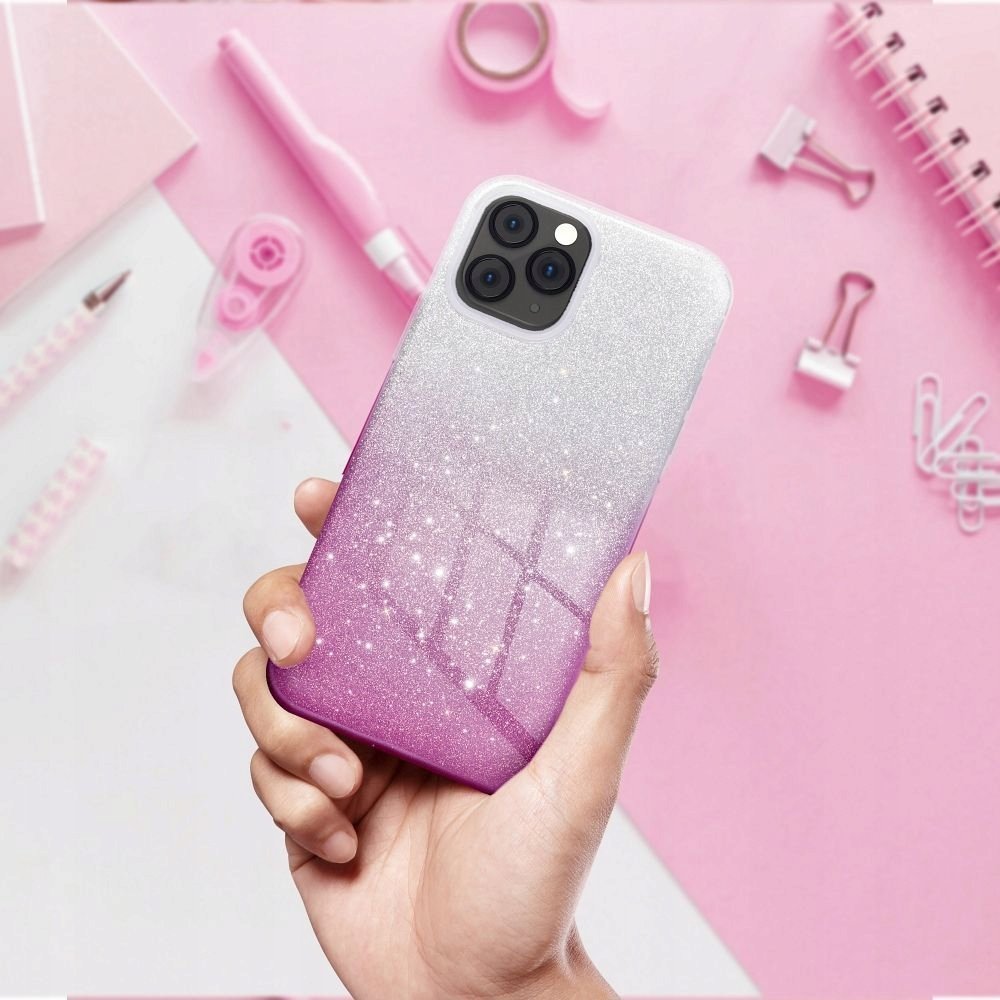 Mbrojtëse telefoni Forcell Shining Ombre për iPhone 16 Pro, tre shtresa, transparente me shkëlqim