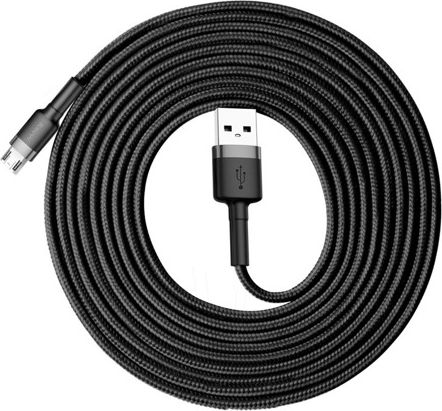 Kabllo Baseus USB-A - microUSB, 3m, e zezë