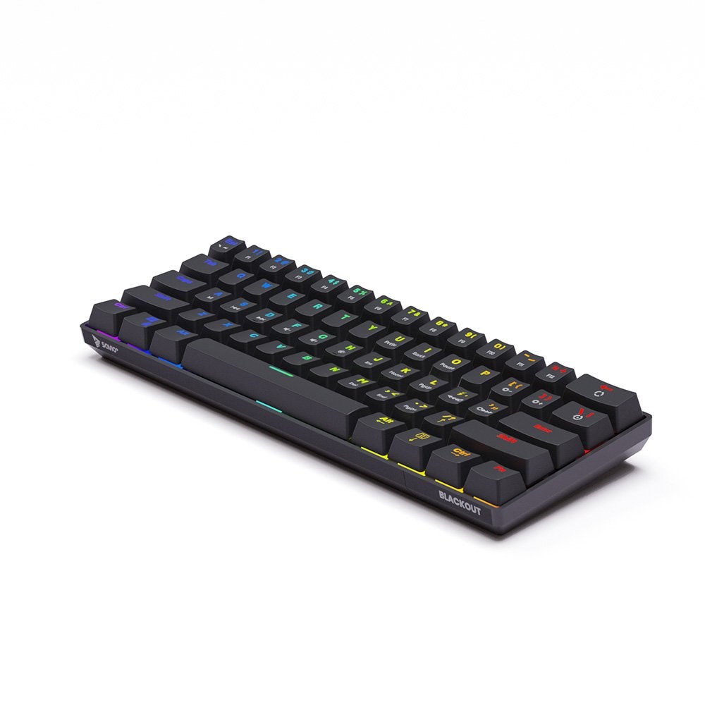 Tastierë mekanike Gaming Savio BLACKOUT, USB, Outemu Blue, RGB, e zezë