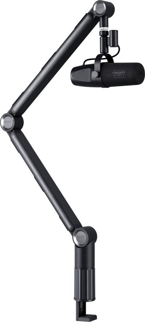 Krah mikrofoni Cherry Xtrfy Ngale, alumini, montim në tavolinë, i zi