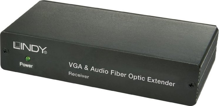 Zgjatues sinjali VGA me audio Lindy 32541, fibër optike 750m, Full HD 1080p