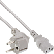Kabllo rryme InLine CEE 7/7 në kënd C13 3pin, 5m, gri