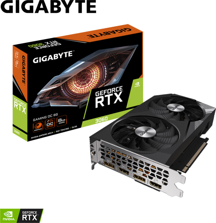 Kartelë grafike GIGABYTE GeForce RTX 3060 GAMING OC 8G LHR, 8GB GDDR6
