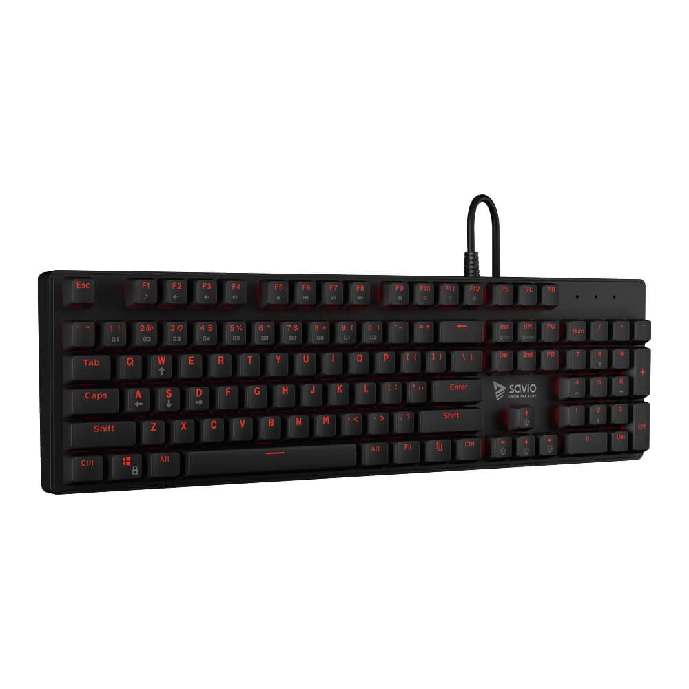 Tastierë mekanike Gaming Savio Tempest RX FULL, USB, e kuqe / e zezë