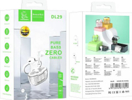 Kufje Bluetooth Denmen DL29 TWS, stereo, me kuti karikimi, të bardha