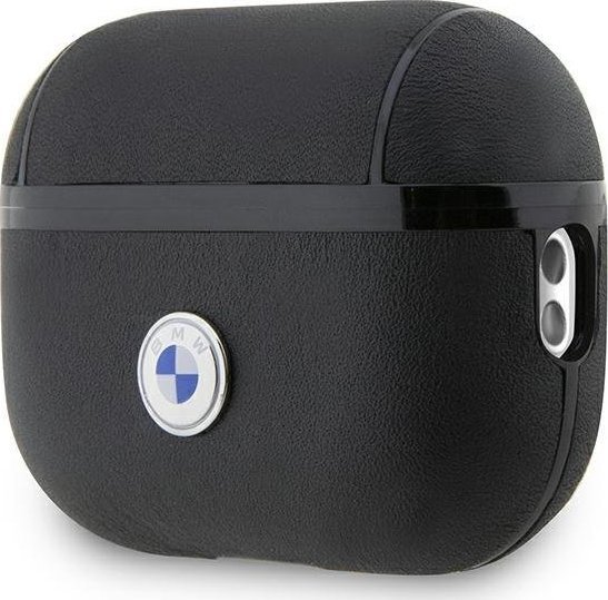 Mbulesë BMW BMAP2SSLBK për Apple AirPods Pro 2, lëkurë natyrale, logo argjendi, e zezë