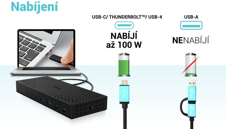 Docking Station i-tec USB 3.0/USB-C/Thunderbolt, 3x 4K Display, PD 100W