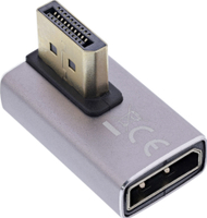 Адаптер ДисплејПорт InLine 1.4, 90° лево, 8K UHD, црн