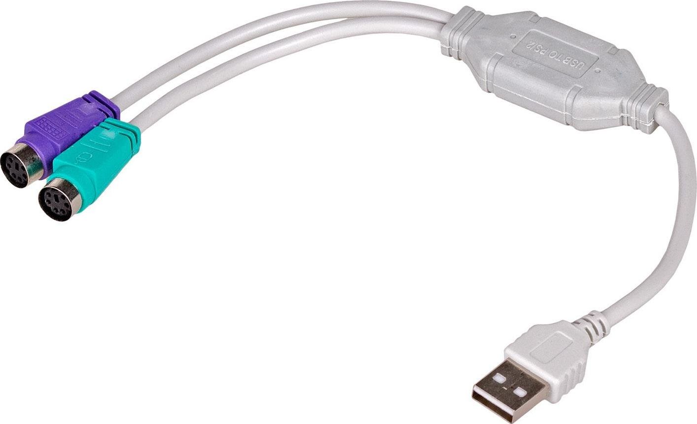 Përshtatës Akyga USB në PS/2 x2, i bardhë