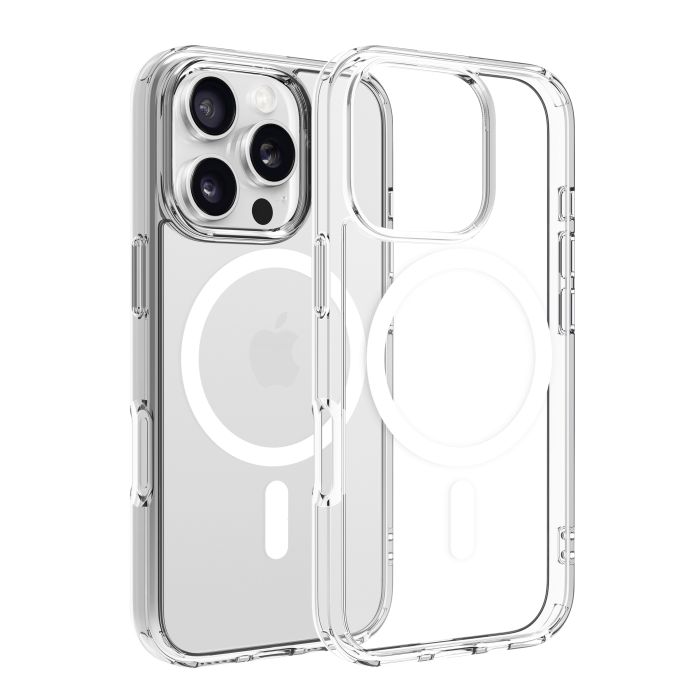 Dviced Magsafe iPhone 16 Pro Clear Case, White