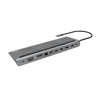 Приклучна станица Unitek uHUB 11+, USB-C, 10 Gbps, 80W, сива