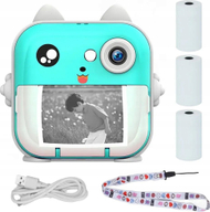 Mini printer termik Extralink EPP-004, Bluetooth, ekran 2.5", blu