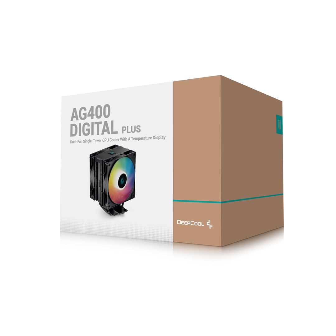 Ftohës CPU Deepcool AG400 DIGITAL PLUS, 120mm, ARGB, i zi