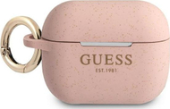 Mbulesë silikoni Guess GUAPSGGEP për AirPods Pro, me shkëlqim, rozë