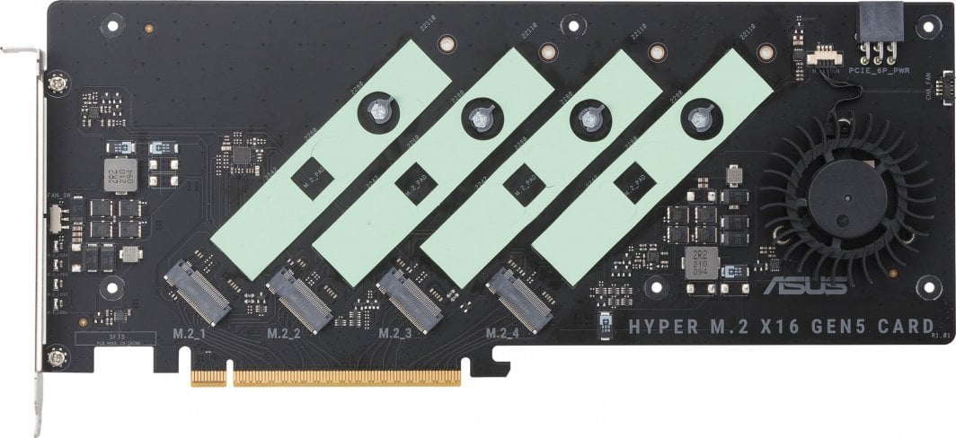 Адаптер Asus Hyper M.2 x16 Gen5, PCI Express 5.0 x16, 4x M.2 PCIe NVMe