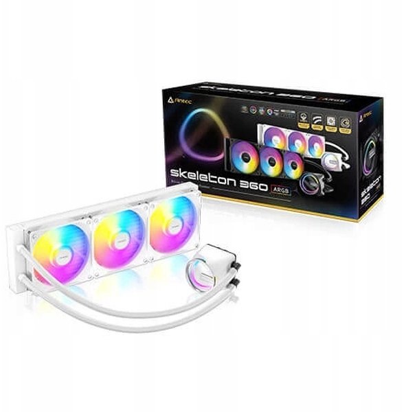Ftohës likuid CPU Antec Skeleton 360ARGB, radiator 360 mm, RGB, i bardhë