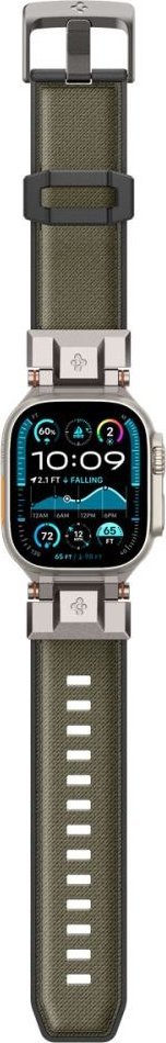 Rrip dore Spigen DuraPro Armor për Apple Watch 49mm 46mm 45mm 44mm, metal najlon TPU, jeshile ushtarake