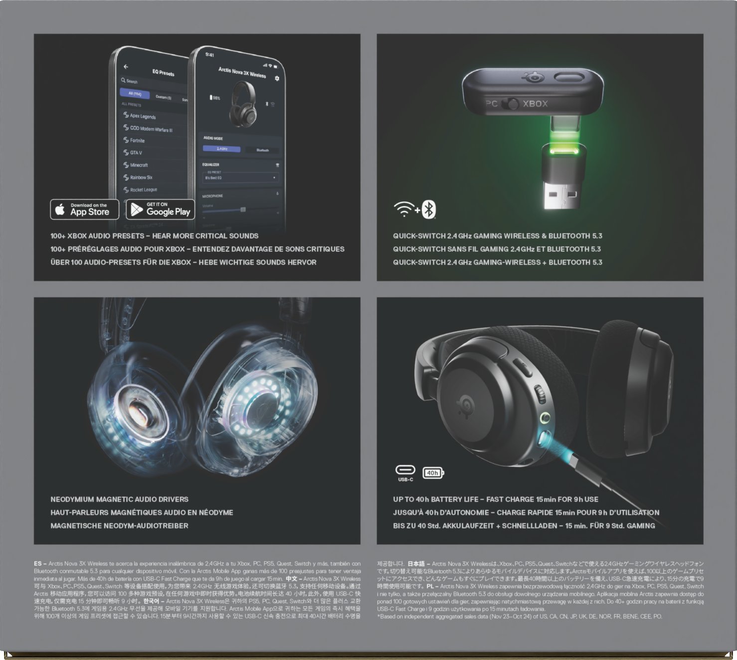 Geјминг слушалки SteelSeries Arctis Nova 3X Wireless, Xbox, безжични, црни