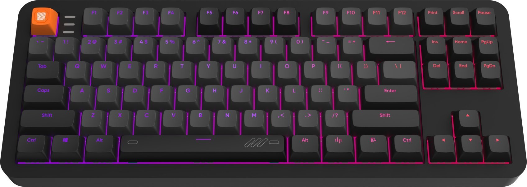 Tastierë Dark Project ALU87B Gamma, mekanike TKL, RGB, me kabllo, e zezë