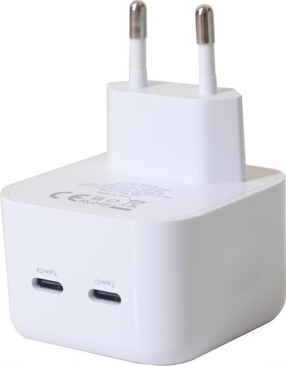 Мрежен полнач MX Thunder PD 35W, 2x USB-C, бел