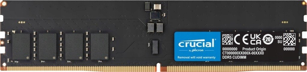 RAM për desktop Crucial DDR5 CUDIMM, 16GB, 6400MHz CL52, e gjelbër