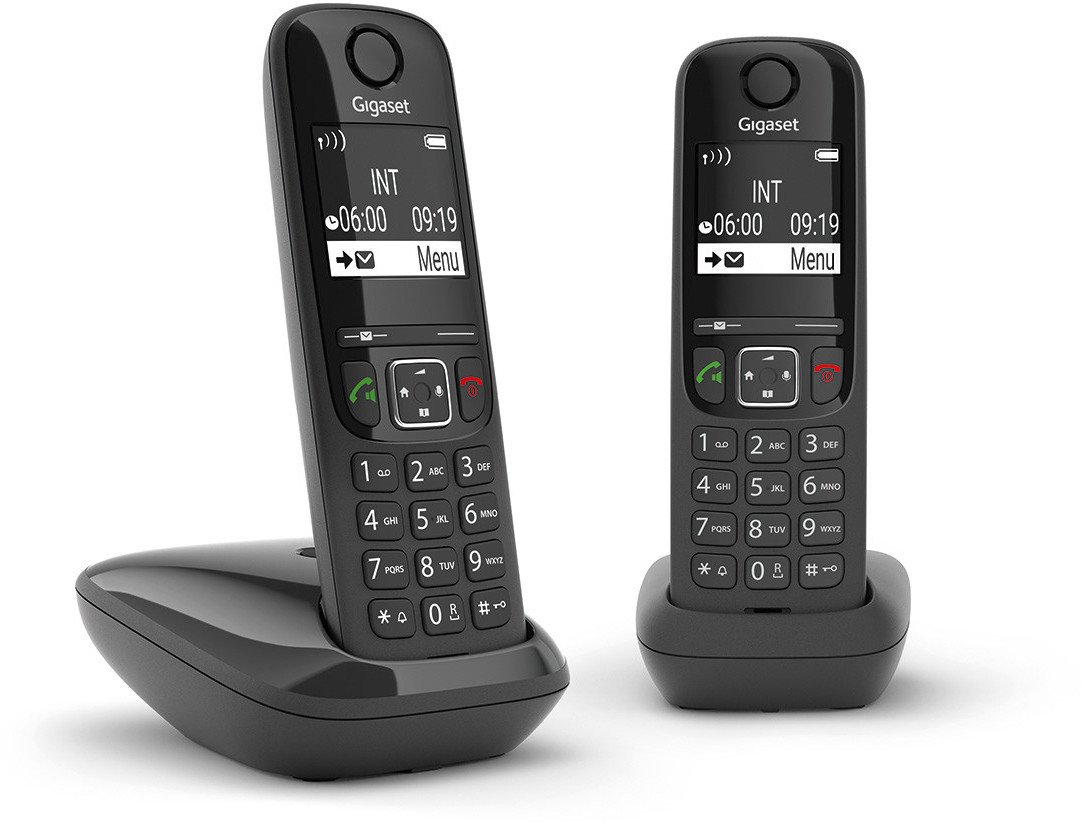 Telefon pa tel Gigaset AS690 Duo, DECT, me dy aparate, i zi