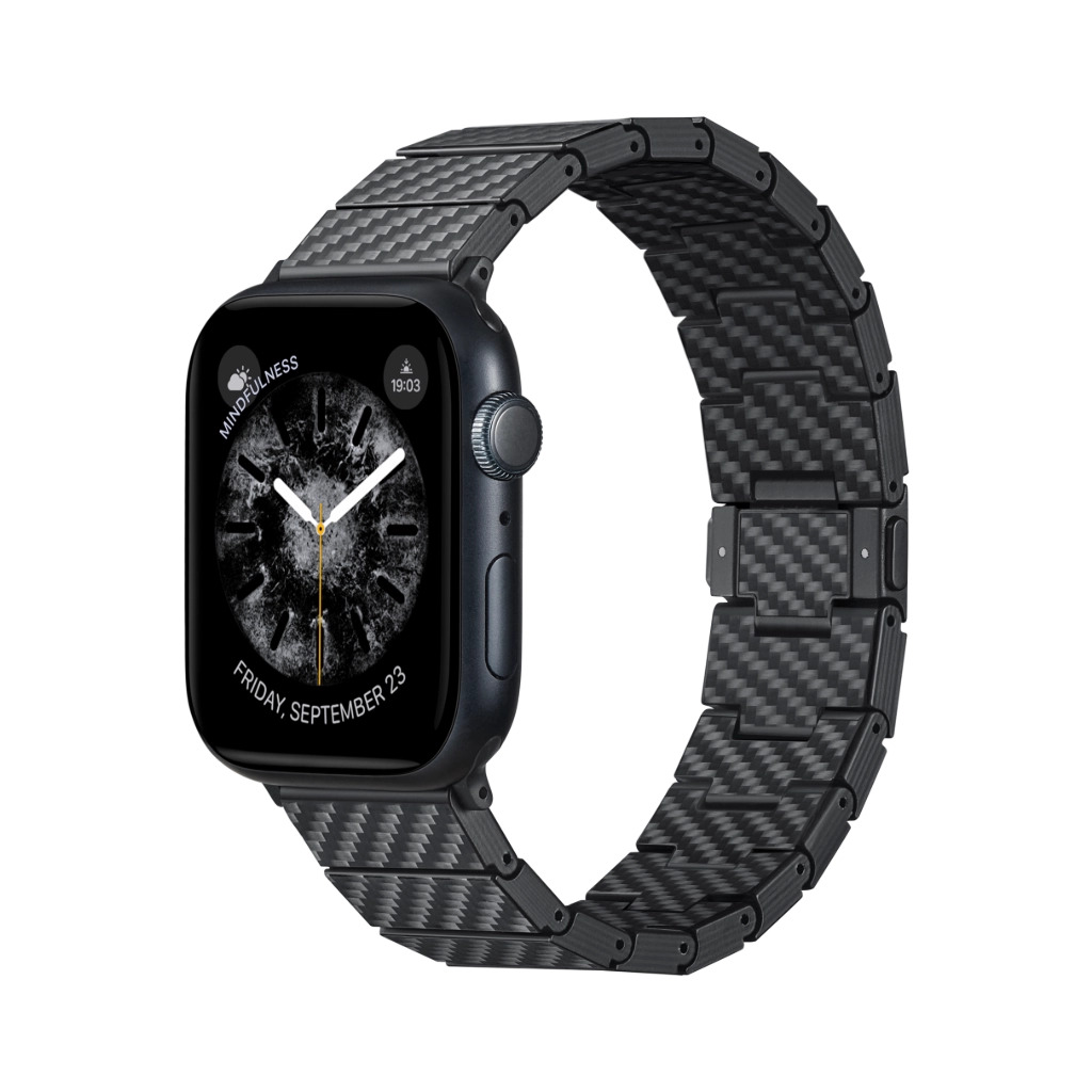 PITAKA CARBPM FIBER WATCH BAND FOR APPLE WATCH - MODERN BLACK/GRAY TWIL