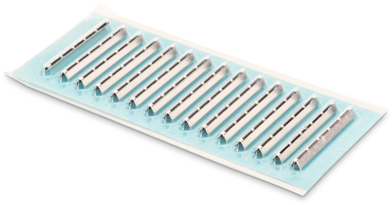 Mbrojtës splice fibrash optike DIGITUS, krimp, paketim 15 copë, metalik