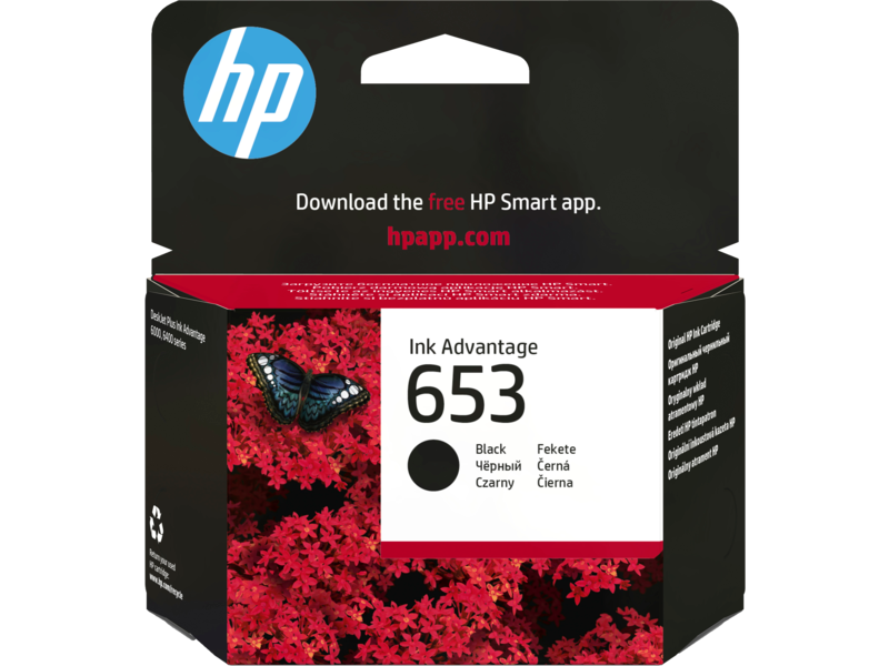 Ngjyrë për printer HP 653, 6 ml, e zezë