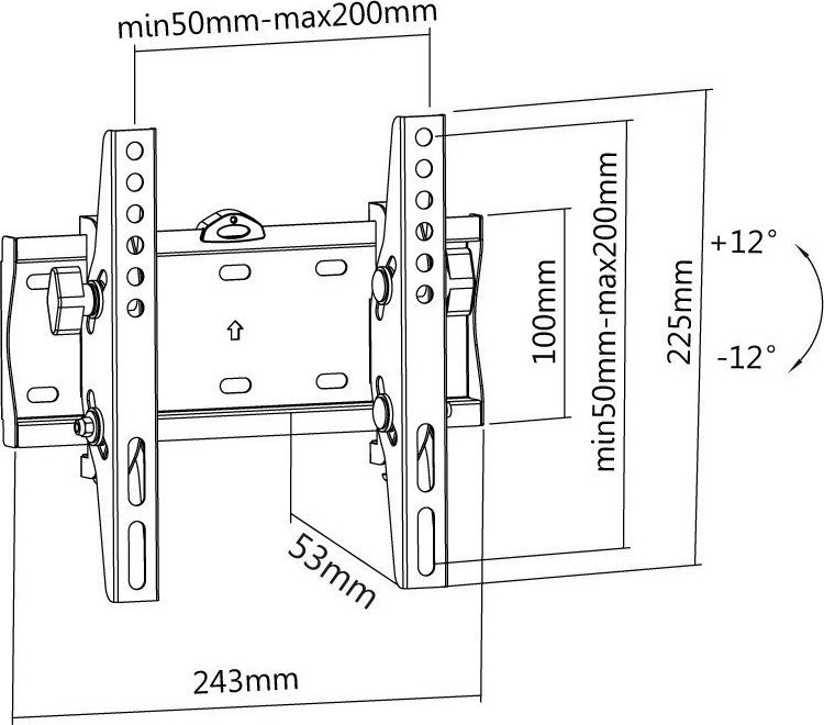 Mbajtëse muri për TV Reflecta PLANO Slim 42-2020T, 23"-42", e zezë