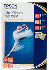 Фотографска хартија Epson Ultra Glossy Photo Paper, 300g/m², 4x6\", 50 листови
