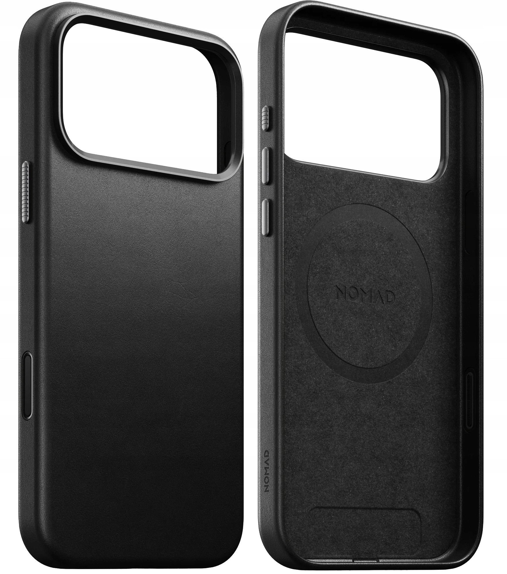 Kapak telefoni Nomad Traditional Leather, për iPhone 17 Pro, MagSafe, i zi